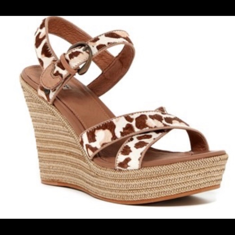UGG Jazmine Calf Hair Leopard Wedge Sandal